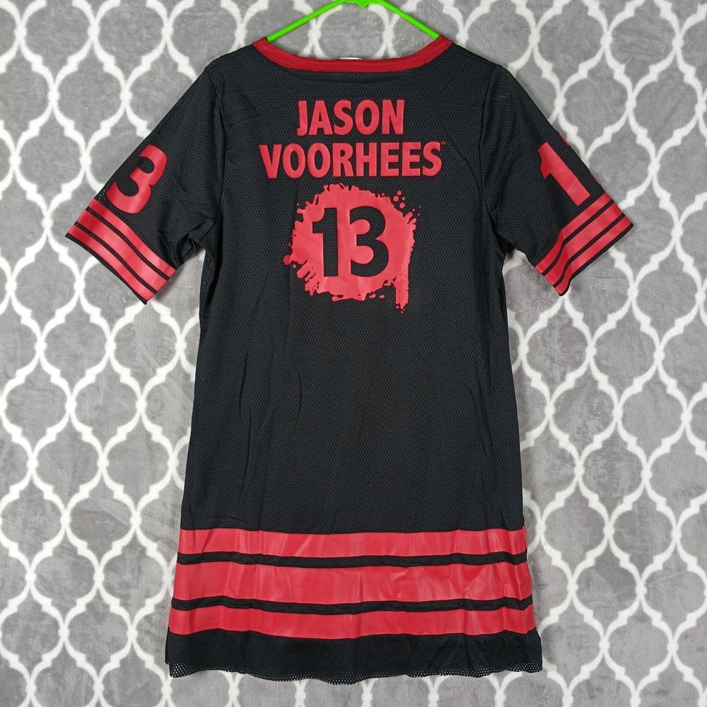 Friday The 13th Jersey Dress Size Medium Black Red Jason Voorhees Horror Mini - Picture 2 of 9